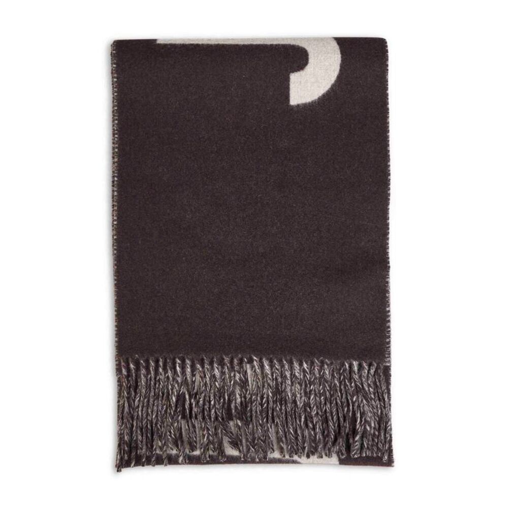 Jacquemus Men Brown Wool The Jacquemus Fringe Logo Scarf